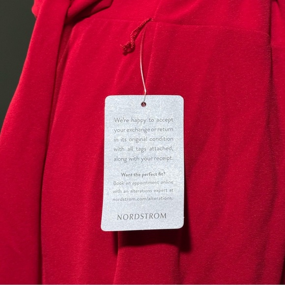 Marina Red One Shoulder Jumpsuit Women’s Size L Nordstrom Formal Wide Leg Belted - Picture 4 of 5